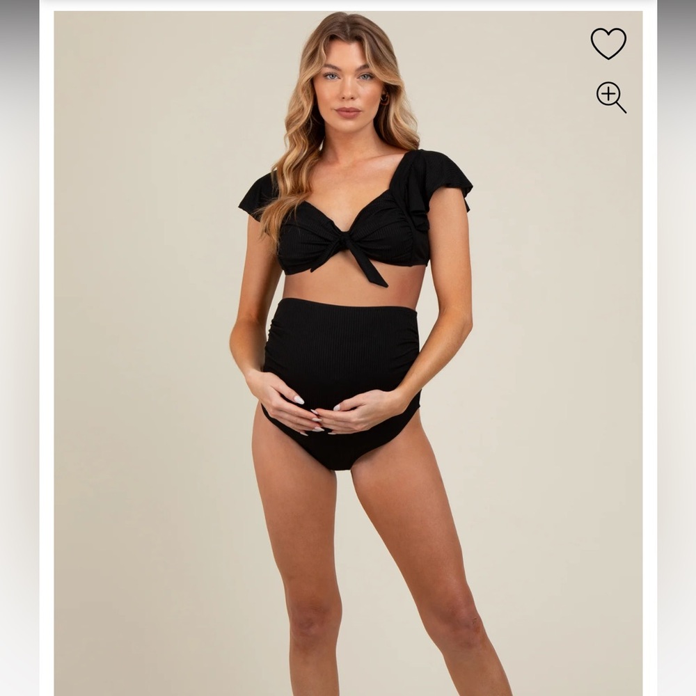 Black Maternity Bikini Set